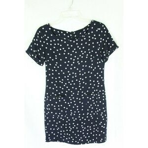 Womens Dress Polka-Dress Dress Navy Blue White XS XXS